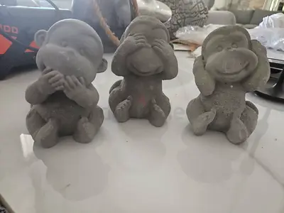 Decorative monkeys cement