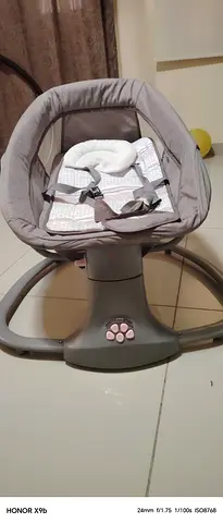 Used Baby Rocker/Soother Seat - Grey, Good Condition