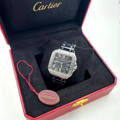 Cartier Santos Steel Watch with Original Box