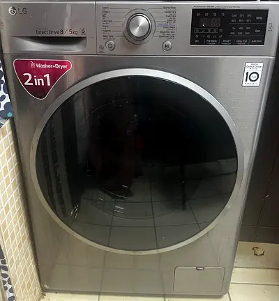 LG 2-in-1 Front Load Washer Dryer 8kg/5kg — Silver