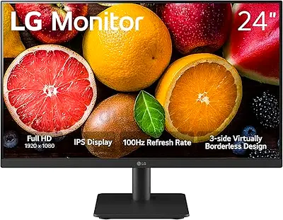 LG 24 Inch IPS Full HD 1920x1080 100Hz Bezel Less AMD FreeSync Monitor