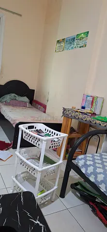 Single bed with mattress and bedside storage - used