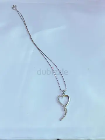Silver Heart Necklace with Diamond ✨💎