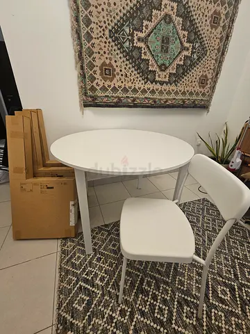 IKEA dining set (4 chairs) - white, used