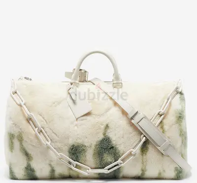 Louis Vuitton Keepall Bandouliere 50 Vison Blanc Mink Fur Duffel Bag runway edition Virgil abloh