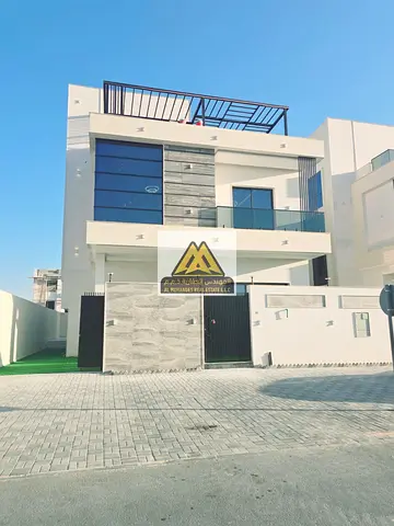 A great opportunity to own a brand-new villa for sale in Al Helio, Ajman, featuring modern design, spacious layout
