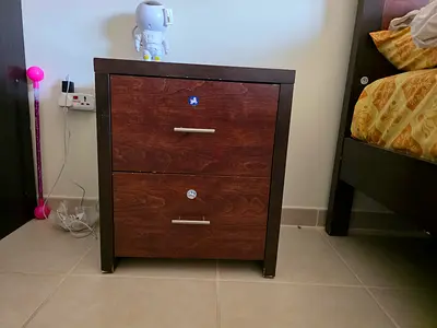 Wooden 2-Drawer Nightstand / Bedside Table in Good Condition