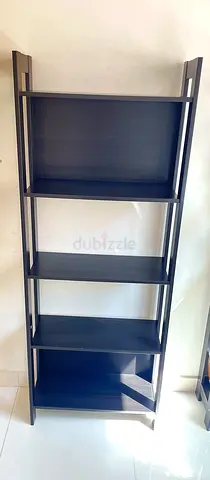 Modern Dark Wood 4-Tier Bookshelf