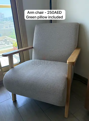 Comfortable Wooden Armchair - 250 AED