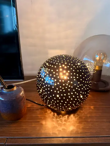 Black round lamp, decor
