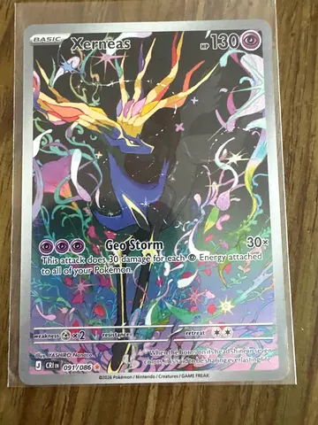 Xerneas Full Art Pokémon Card - Rare Collectible (Mint condition)