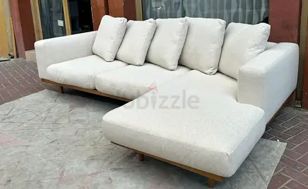 West Elm L Shape Sofa Beige Excellent Condition like new Condition