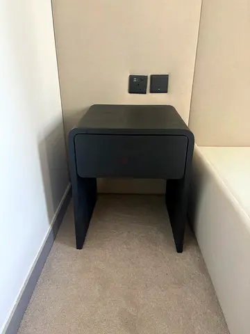 Modern black bedside table with drawer - set of 2