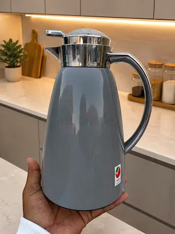 Modern Grey Insulated Thermal Flask for Tea or Coffee