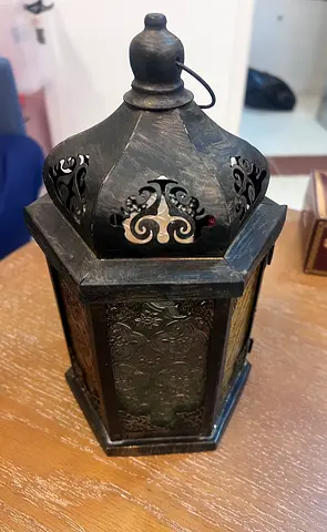 Ornamental Moroccan-style Metal Lantern (Used)