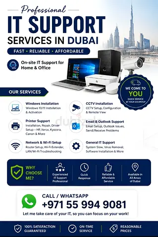 Professional IT Support Services in Dubai - On-site  Remote (CCTV, Networking, Printers)