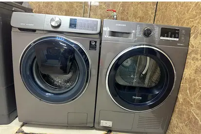 Front Load Washer and Dryer Pair - Samsung (Gray) - Good Working Condition