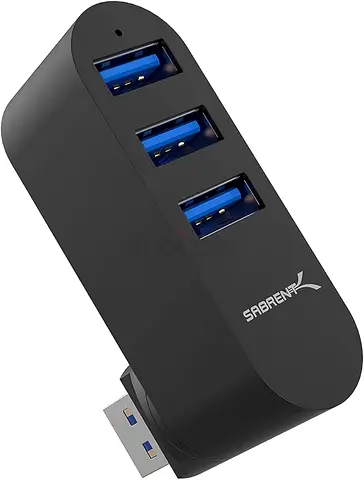 Sabrent Premium 3-Port Aluminum Mini USB 3.0 [90°/180° Degree Rotatable