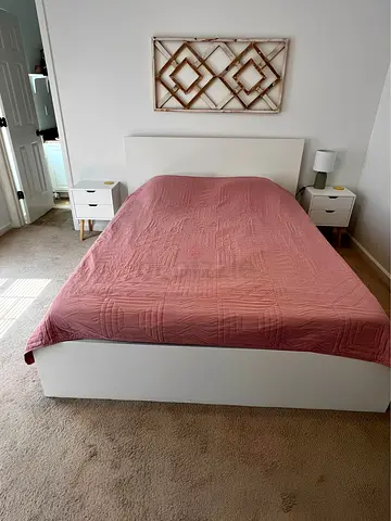 Ikea malm double bed with storage like new