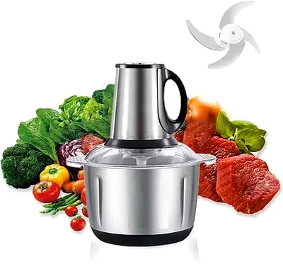 Compact Electric Food Processor / Meat Grinder - Stainless Steel Bowl