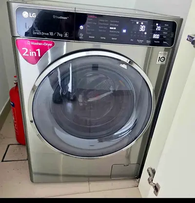 LG 2-in-1 Front Load Washer Dryer 10/7kg (Silver) - Good Condition