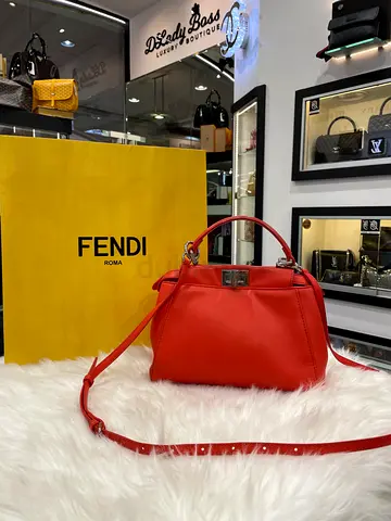 Fendi Red Mini Peekaboo Top Handle Bag (Authentic/PreOwned)