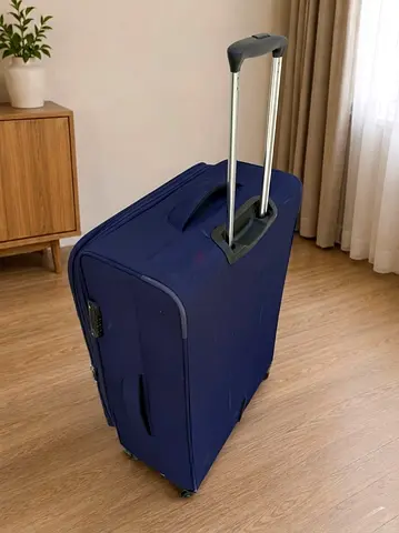 30 inch, Navy blue soft shell roller suitcase