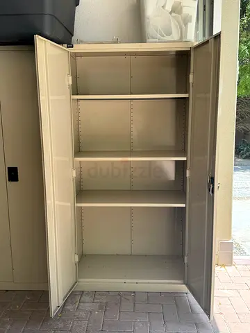 Metal Outdoor Storage Cabinet with Shelves – Good Condition