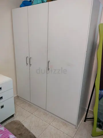 White 3-Door Wardrobe - Good Condition
