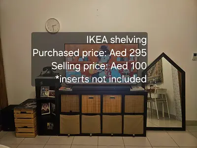 IKEA Kallax-style shelving (8-cube) - baskets not included