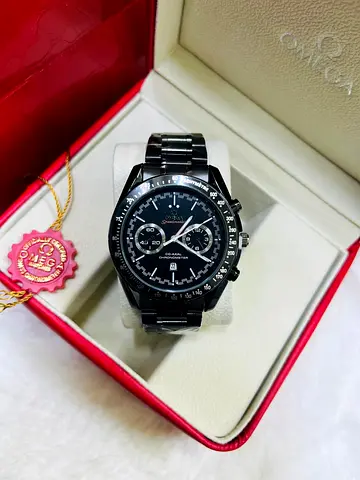 Black Chronograph Wristwatch in Original Box