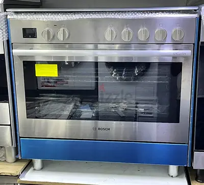 BOSCH latest model 5 burner gass/electric top gass oven electric dual fan cooking range 90x60 stove