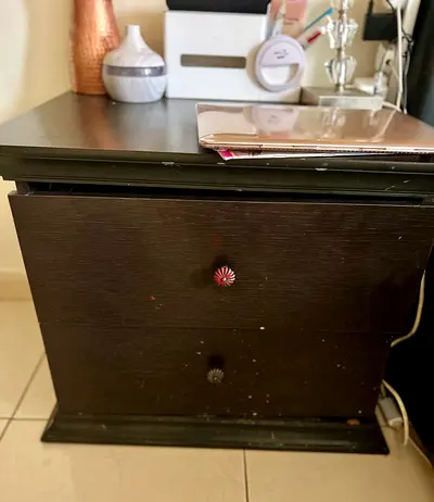 Bed side table with 2 drawers