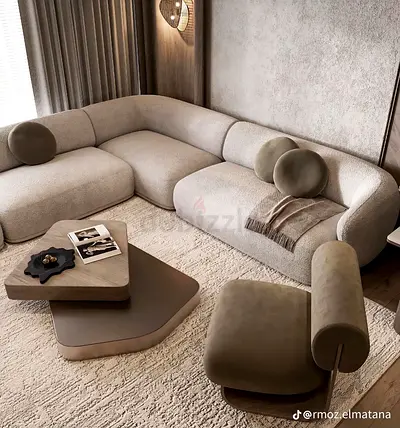 Modern L-Shaped Sectional Sofa with Cushions