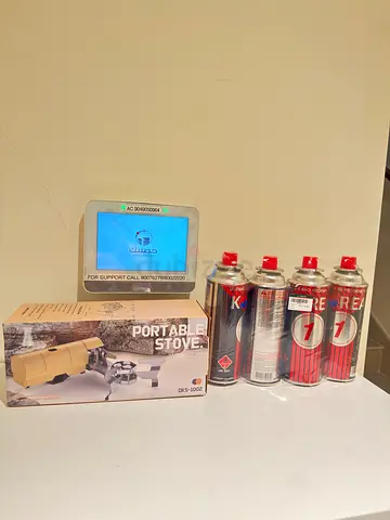 Portable Butane Camping Stove with 4x Butane Fuel Canisters - Unused