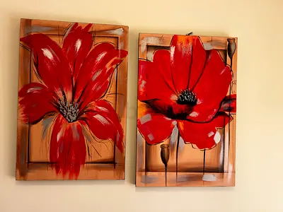 Floral Canvas Painting Set of 2