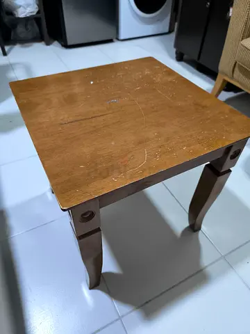 Wooden Square Side Table - Used, Needs Refurbishing