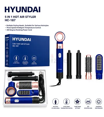 Hyundai 5-in-1 Hot Air Styler HC-187 – Hair Dryer  Multi-Brush Set