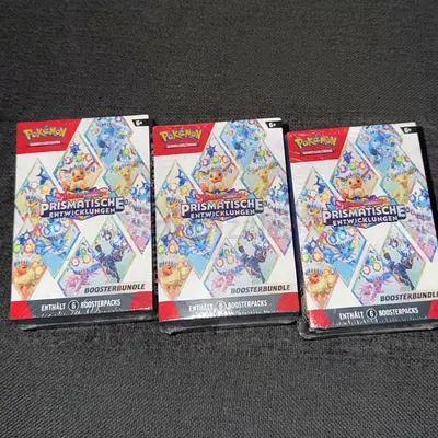 Pokémon TCG Prismatic Evolutions Booster Bundles (Sealed) German 3 Pcs