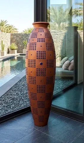 Large Decorative Dessert Terracotta Floor Vase