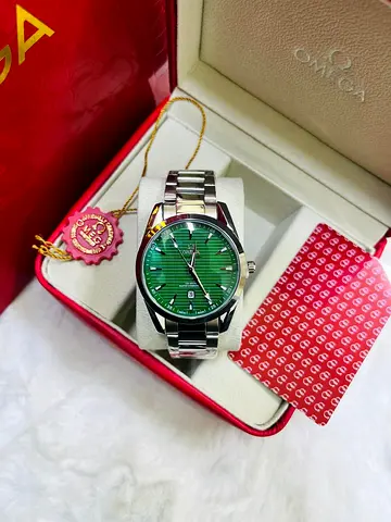Omega Seamaster-style Stainless Steel Men’s Watch with Green Dial (Box  Tags)