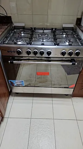 Stainless Steel 5-Burner Gas Range with Oven - Good Condition
