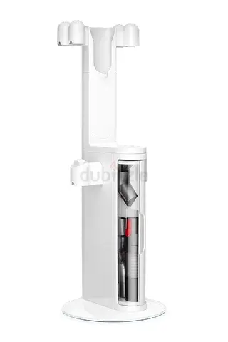 Vertical accessory stand and charger for cordless vacuum (fits Dyson-style) - white