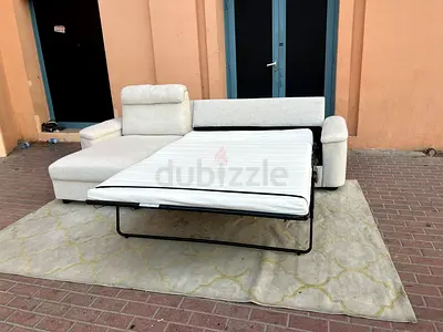 Ikea lidhult L shape sofa bed with mattress