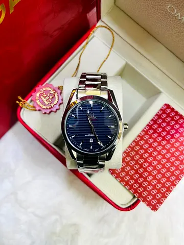 Omega Seamaster Aqua Terra mens watch, stainless steel, blue dial