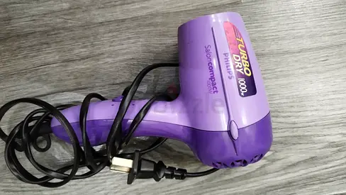 Purple Philips Turbo Dry 1000 Hair Dryer - Compact