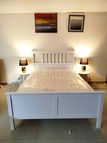 IKEA White HEMNES Queen Bed with IKEA Mattress 160 x 200 cm