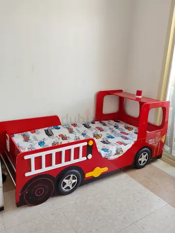 Red Fire Truck Toddler Bed with Mattress