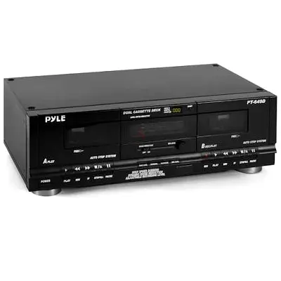 Pyle Dual Cassette Deck PT-649D — Vintage Dual Tape Player (Good Condition)