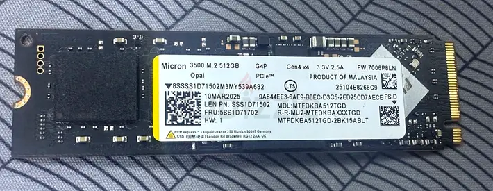 Micron 3500 M.2 512GB NVMe SSD - Good Working Condition